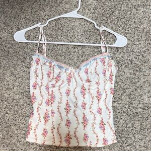 Floral Print Women's Corset Top